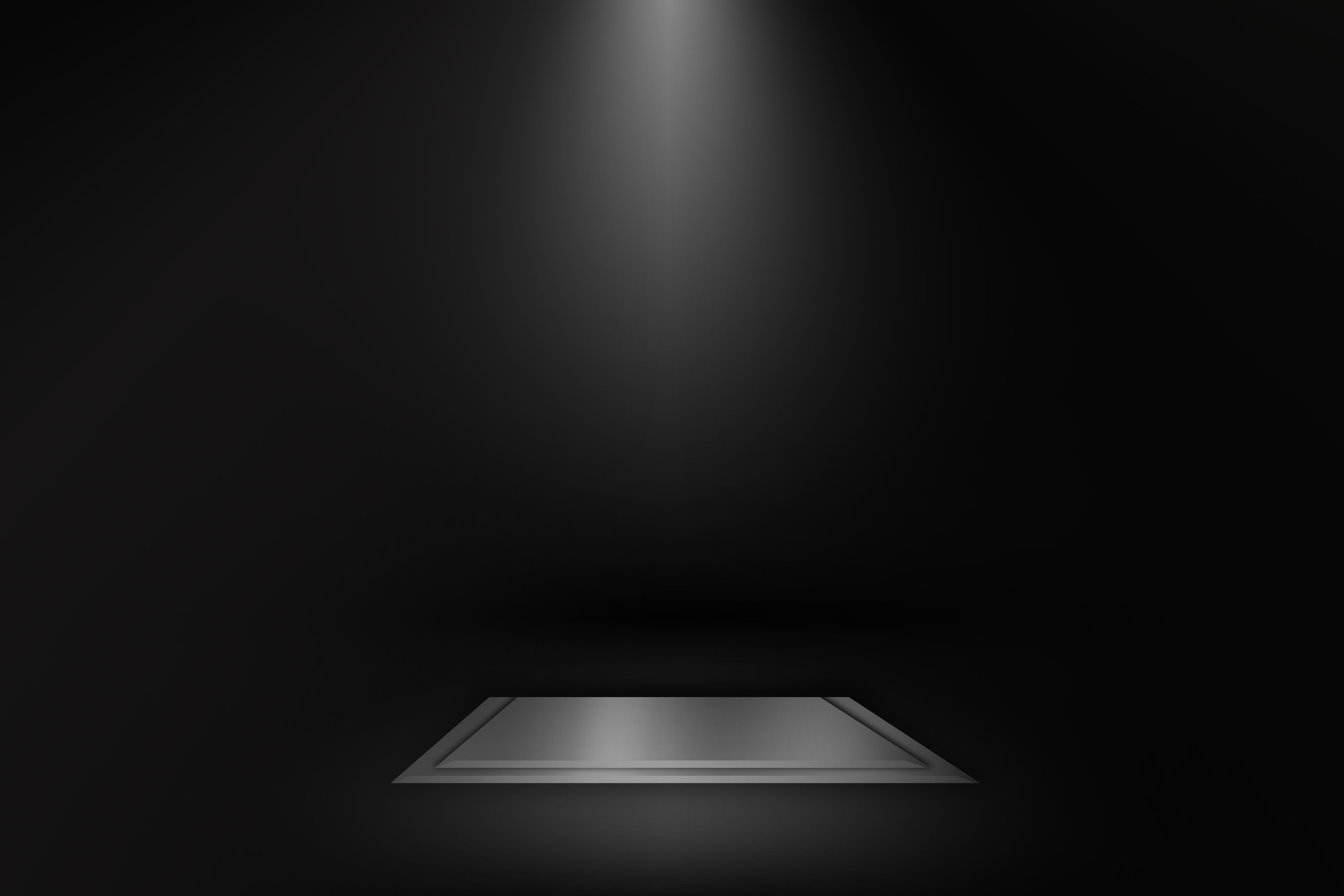 Grey Stage with Spotlight on Dark  Background 